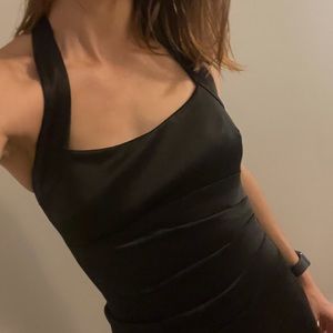 Vintage Cache Y2K black satin dress